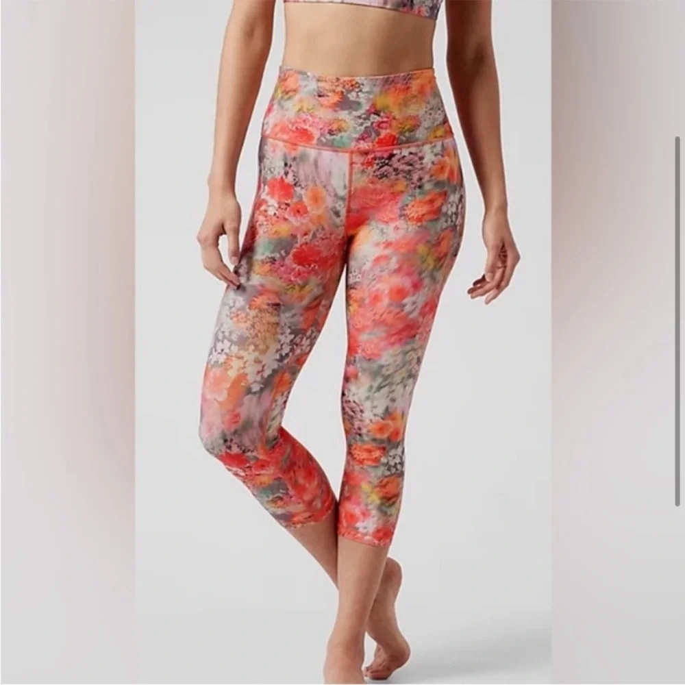Athleta Elation orange floral legging - Picture 2 of 6